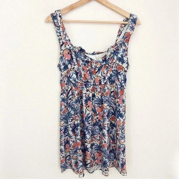 Line and Dot Sunday Tropical Mini Dress in Multicolors, Size Small - Picture 2 of 10